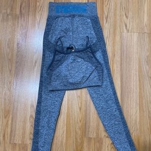 Gym shark grey and blue workout set
